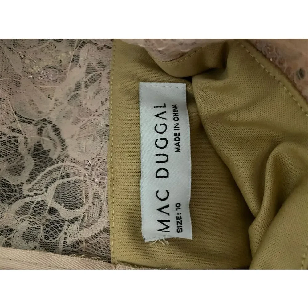 $598 Mac Duggal Women's Size 10 Pink Floral Embellished Sleeveless Gown - Picture 8 of 8